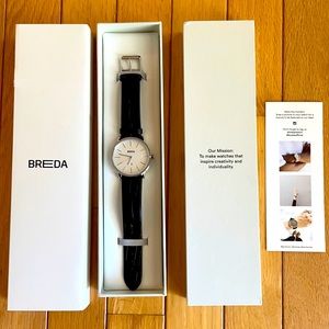 Breda leather strap watch 39mm